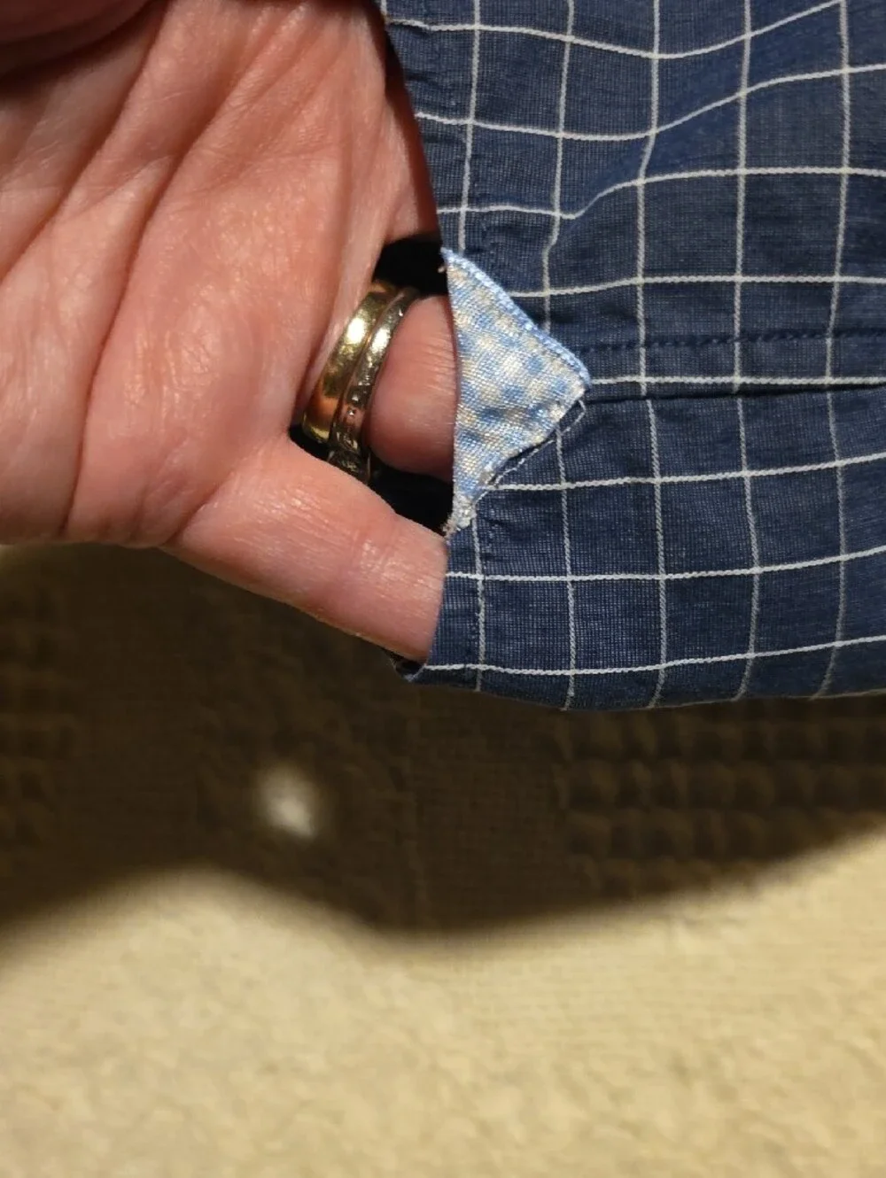 Banana Republic Grant Fit Blue Windowpane Button-Up Shirt, Large